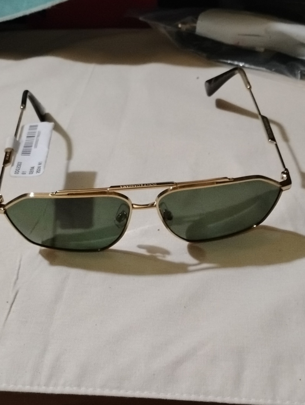 Dolce & Gabbana DG2303 Gold Frame Green Lens Men's Sunglasses